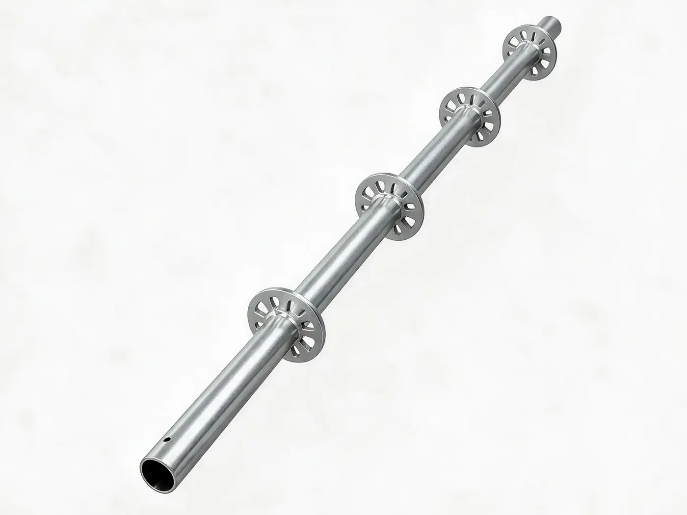 Ringlock scaffolding standard with rosettes welded every 500 mm, hot-dip galvanized