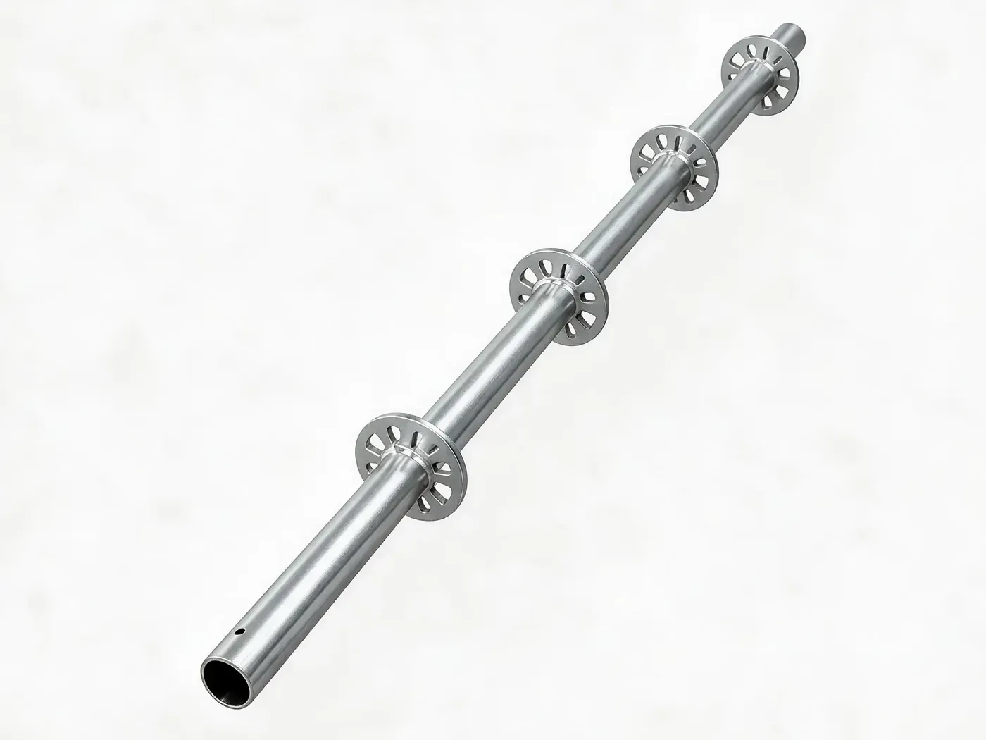Ringlock scaffolding standard with rosettes welded every 500mm, hot dip galvanized