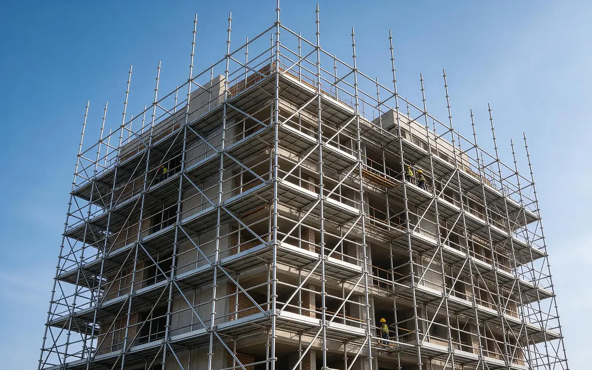 Hot dip galvanizing ringlock scaffolding for a high-rise residential tower project
