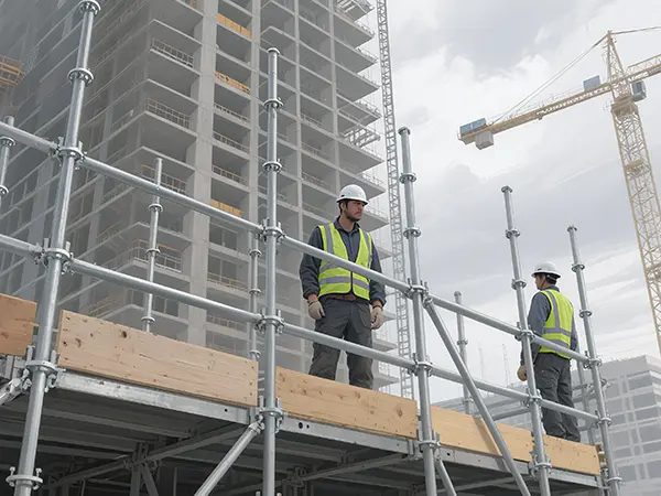 Scaffolding construction during house construction