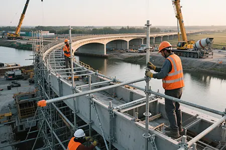 Cup-lock scaffolding towers manufactured in China have been deployed in bridge projects across the United States.